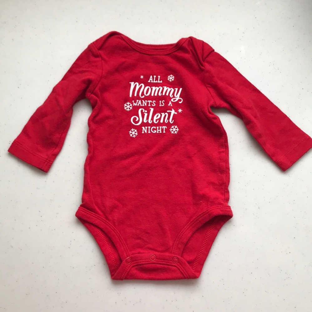 5/$25 CARTER’S Screen Print LS Onesie Christmas